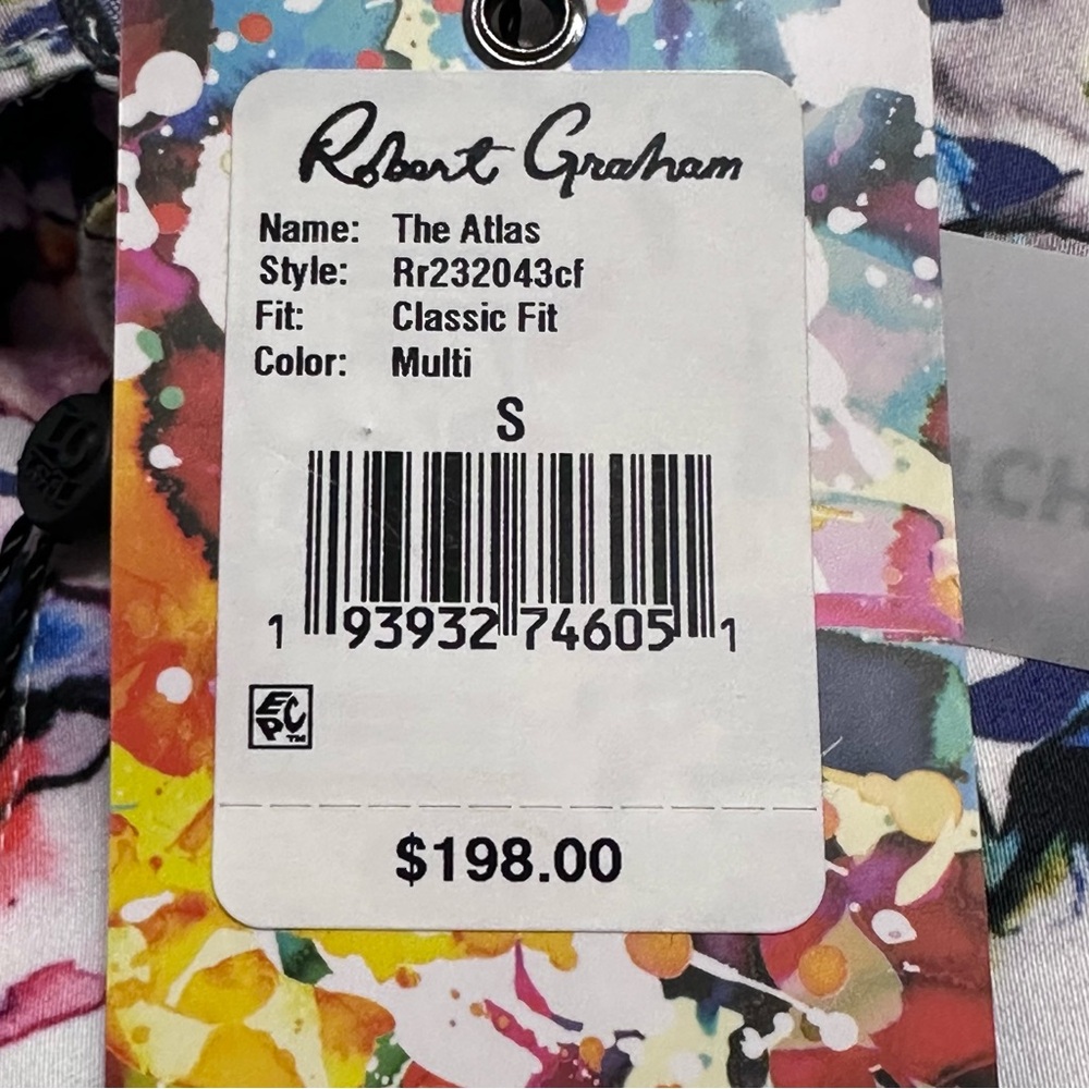 Robert Graham NEW Men’s THE ATLAS Watercolor Button Down Shirt Sz.Sm Luxury - Picture 12 of 12